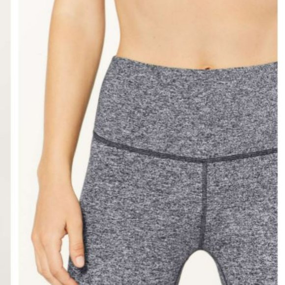 Lululemon Wunder Under Crop (Hi-Rise) | Heathered Black | Size 8 | Used - Picture 5 of 12